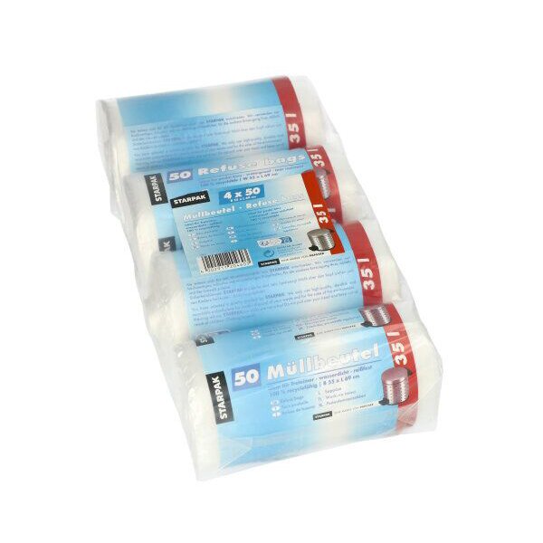 Mülleimerbeutel HDPE, 35 Liter, transparent