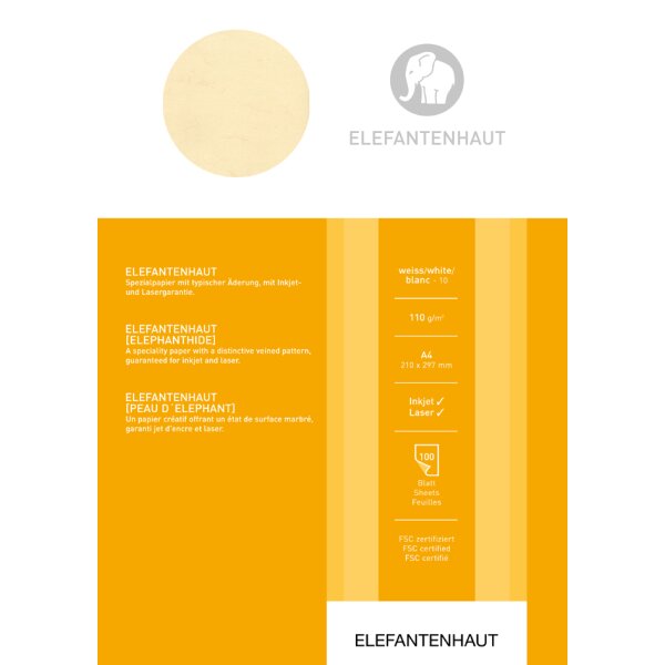 ZANDERS Elefantenhaut, DIN A4, 110 g qm, weiss