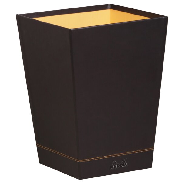 Papierkorb, aus Kunstleder, schwarz