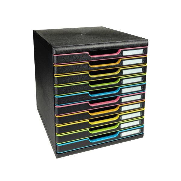 Schubladenbox MODULO A4, 10 Schübe, harlekin