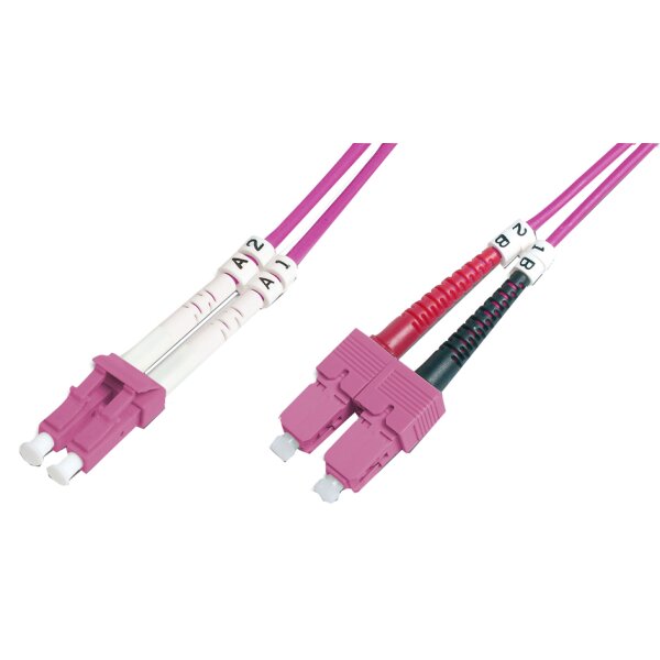 LWL Patchkabel, LC-Duplex - SC-Duplex, OM4, 5,0 m