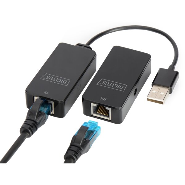 USB 2.0 Extender-Set, PoE geeignet, schwarz