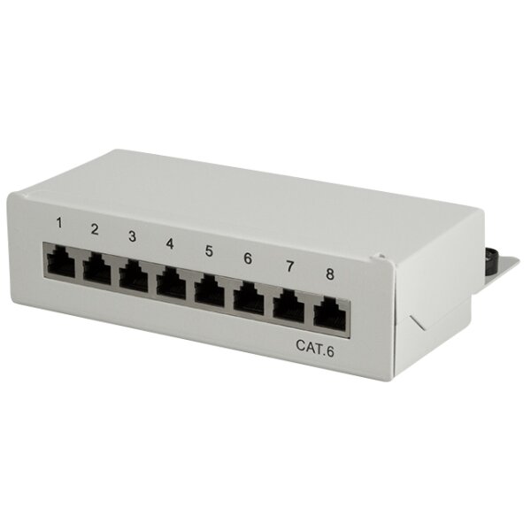 LogiLink Desktop Patch Panel Kat. 6, geschirmt, 8 Port, grau