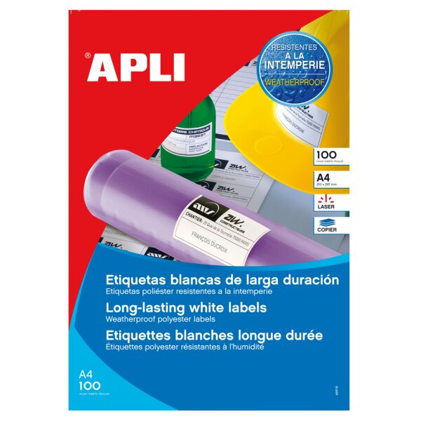 Wetterfeste Folien-Etiketten, 210 x 148,5 mm, weiss