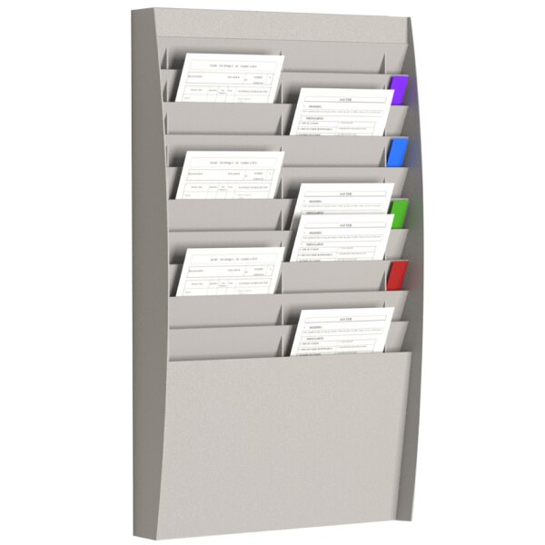 Wand-Sortiertafel, 20 Fächer, A4 hoch, grau