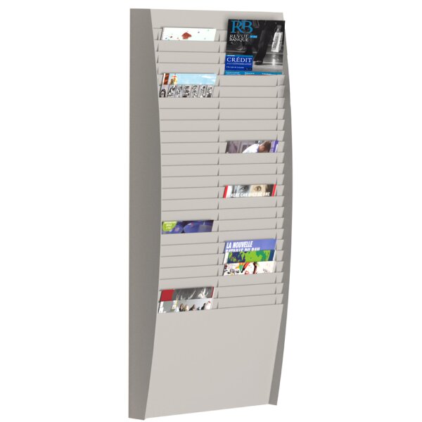 Wand-Sortiertafel, 50 Fächer, A4 hoch, grau