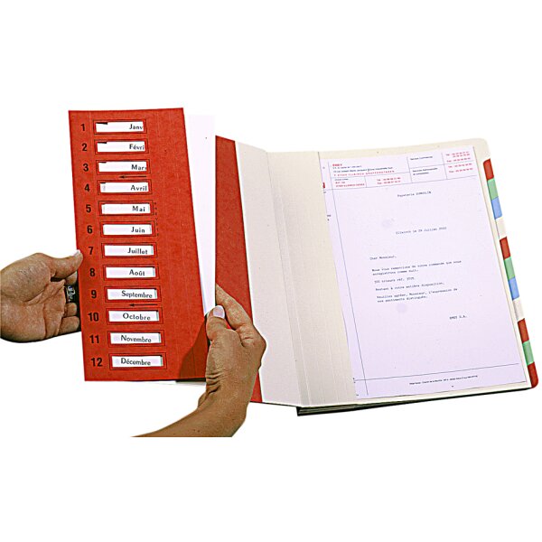 Ordnungsmappe Junior Clip, 12 Fächer, Zahlenskala, blau