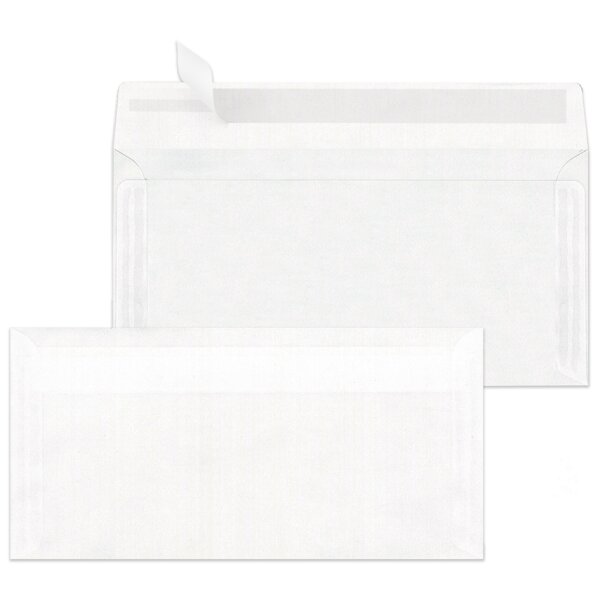Briefumschlag DIN lang, weiss-transparent