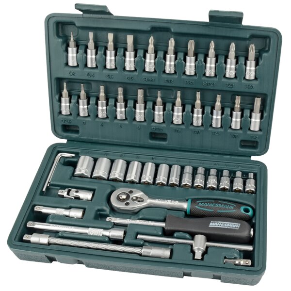BRÜDER MANNESMANN Steckschlüssel-Satz 1 4", 46-teilig