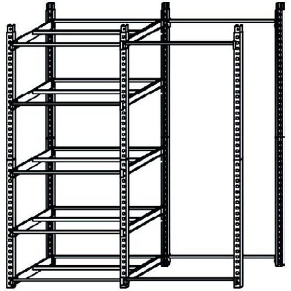 Lagerregal RANG'ECO, Grundelement, blau grau